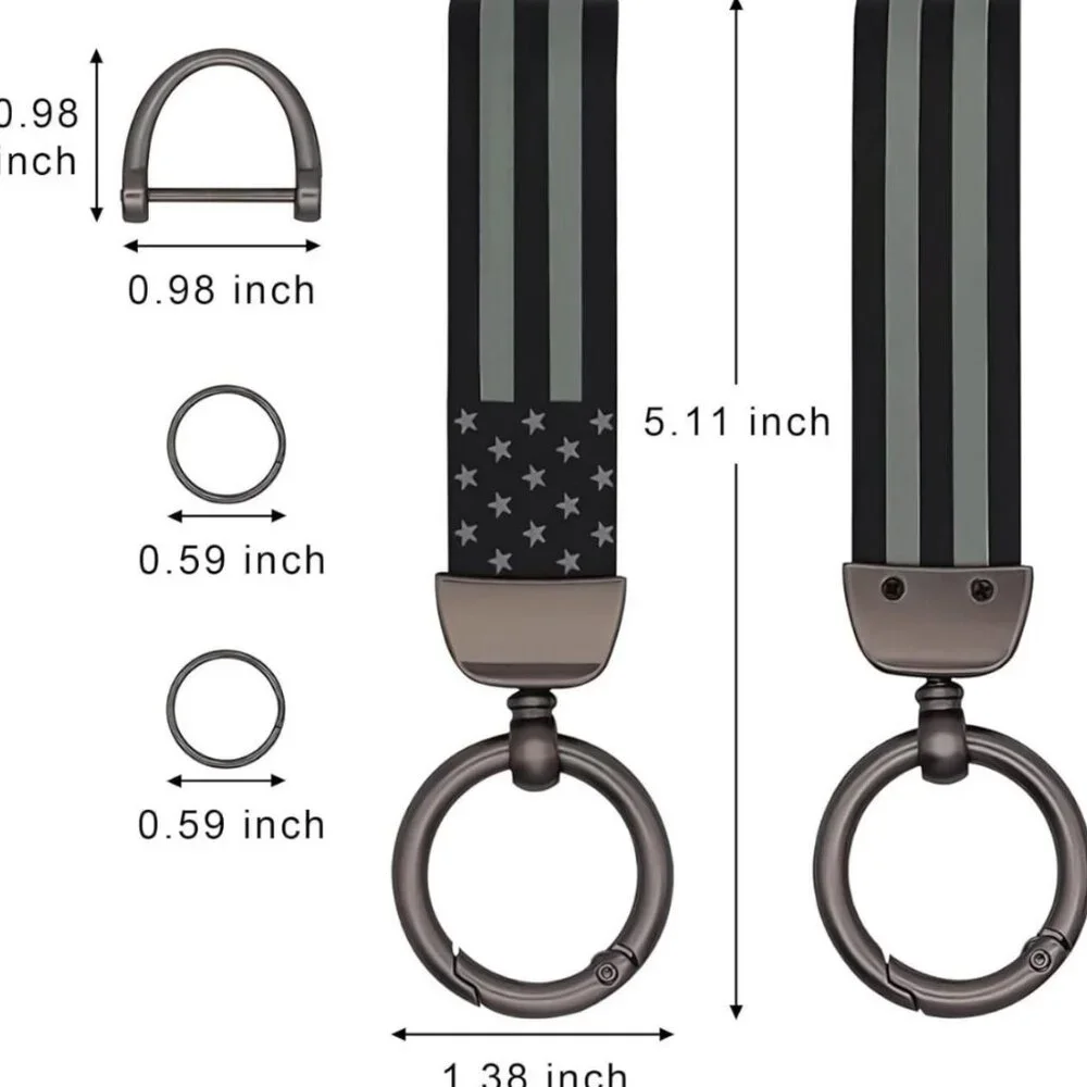 NWT American Flag Car Keychain Accessories with Zinc Alloy
